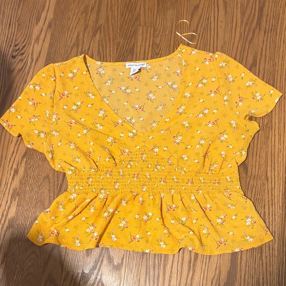 Forever 21 Tops - Forever 21 Mustard Floral Blouse